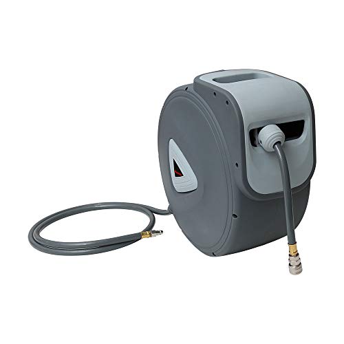 Ansobea Druckluftschlauch, 30m Kompressor Schlauchtrommel Automatik Druckluftschlauchtrommel Aufroller, Schnellkupplung 1/4", Wandhalterung Druckluftschlauch-trommel für Kompressor Werkstatt von Ansobea