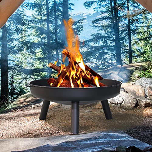 Ansobea Feuerschale Ø 75 cm,Feuerschale für Draußen mit Griffen-Feuerschalen für Balkon Hof Wiese Wald Kamin Terrasse Camping Ansobea Feuerschale Ø 75 cm,Feuerschale für Draußen mit Griffen-Feuerschalen für Balkon Hof Wiese Wald Kamin Terrasse Camping von Ansobea