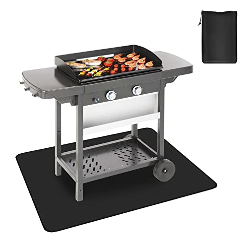 Ansobea Grillmatte 97x127cm, Grillmatten für Gasgrill, Grillschutzmatte für Holzkohle, Extra Große Outdoor BBQ Matte, Bodenmatte für Pflegeleichter Bodenschutz, Grill Matten für Gasgrill von Ansobea