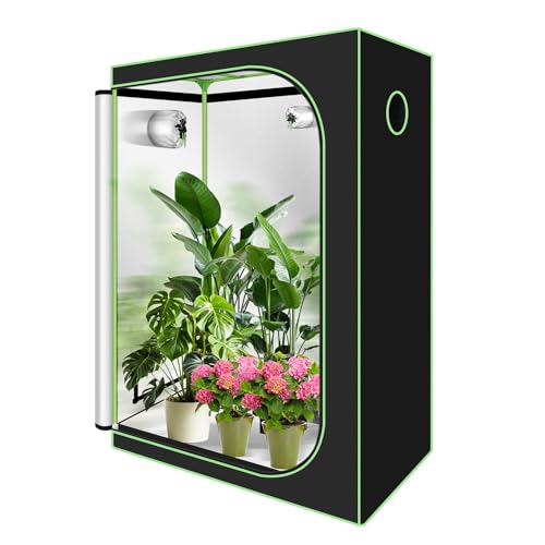 Ansobea Growzelt, 120x60x180cm Grow Box, 600D Oxford Grow Tent, Lichtdicht und Wasserdicht Growschrank, Luftig Gewächshaus Growroom für Homegrowing, Indoor-Anbau von Ansobea