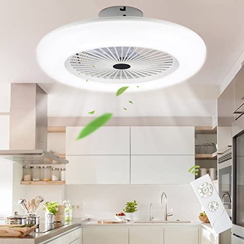 Ansobea LED Licht 80W Deckenventilator mit Beleuchtung Drei Farbtemperaturen Dimmbar mit Fernbedienung Moderne LED Deckenleuchte Ventilator Für Schlafzimmer Wohnzimmer Esszimmer von Ansobea