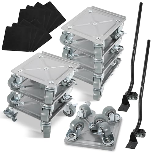 Ansobea Möbel transportrollen Set 8 Stück mit 2 Lastenhebe,Möbelroller 5 Räder Drehbar mit Bremse,Möbelroller Transportroller Max 600KG,Möbel Transporthilfe Schwerlast für möbel verschieben Ansobea Möbel transportrollen Set 8 Stück mit 2 Lastenhebe,Möbelroller 5 Räder Drehbar mit Bremse,Möbelroller Transportroller Max 600KG,Möbel Transporthilfe Schwerlast für möbel verschieben von Ansobea