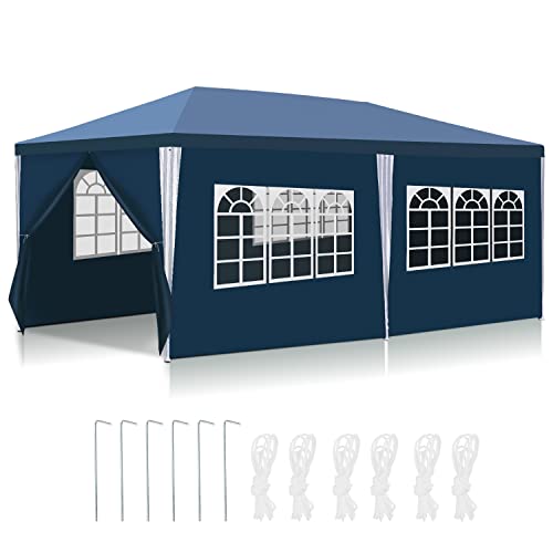 Ansobea Pavillon 3x6 m Partyzelt Wasserdicht Gartenzelt 100g/m² Bierzelt Hochwertiges PE Plane Festzelt mit 6 Seitenteilen Blau von Ansobea