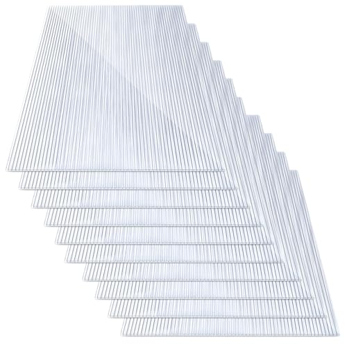 Ansobea Polycarbonat Hohlkammerstegplatten 10 Stück, 8mm Zuschneidbarer , 60.5 x 121 cm Klar Gewächshausplatten UV-beständigen für Gewächshaus Gartenbau Treibhaus Ersatzplatten von Ansobea