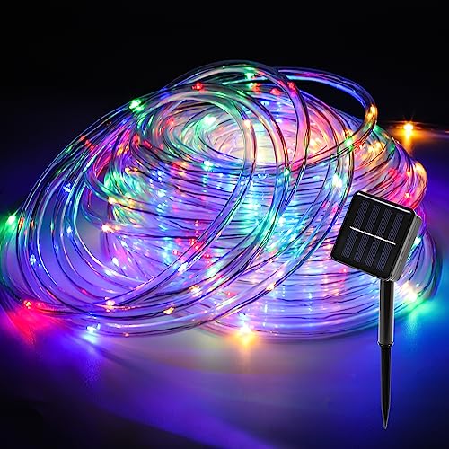 Ansobea Solar Lichterkette Aussen 20M 200LED, Solar Lichterschlauch Aussen 8 Modi, Led Schlauch Außen Solarenergie und IP65 Wasserdicht Lichtschlauch für Weihnachten, Party- Farbe von Ansobea