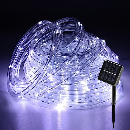 Ansobea Solar Lichterkette Aussen 30M 300LED, Solar Lichterschlauch Aussen 8 Modi, Led Schlauch Außen Solarenergie und IP65 Wasserdicht Lichtschlauch für Weihnachten, Party - Weiß von Ansobea