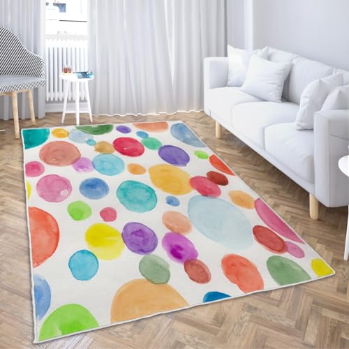 Ansouyi Rutschfester, waschbarer Teppich für Wohnzimmer, Kinder, bunte Punkte, Heimdekoration, Teppiche für Spielzimmer, Klassenzimmer, Schlafzimmer, Esszimmer, Kindergartenzimmer Ansouyi Rutschfester, waschbarer Teppich für Wohnzimmer, Kinder, bunte Punkte, Heimdekoration, Teppiche für Spielzimmer, Klassenzimmer, Schlafzimmer, Esszimmer, Kindergartenzimmer von Ansouyi