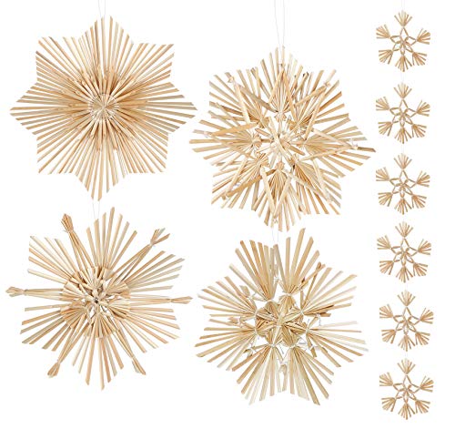 Anstore 14-teiliges Strohsterne Set, Weihnachtsbaumschmuck Deko aus Stroh, Strohsterne Baumschmuck Weihnachtsdekoration von Anstore