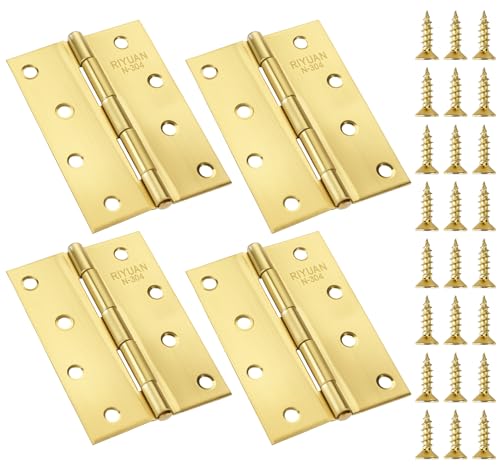 Anstore 4 Türscharniere Edelstahl Hardware Scharniere Klavierband Gold, 100x70x1MM Edelstahlscharniere Beschlag für Türen & Möbel mit 48 Schrauben 7×11MM, Klappbare Scharniere Steckverbinder Anstore 4 Türscharniere Edelstahl Hardware Scharniere Klavierband Gold, 100x70x1MM Edelstahlscharniere Beschlag für Türen & Möbel mit 48 Schrauben 7×11MM, Klappbare Scharniere Steckverbinder von Anstore
