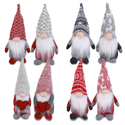 Anstore 8 Stück Weihnachtsdeko Wichtel, 20cm Deko Wichtel Handgemachte Weihnachtswichtel Groß für Familie Ostern Weihnachten（Schneeflocke） von Anstore