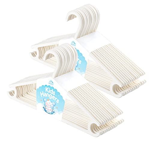 Anstore Babykleiderbügel Set,32 Stück Kunststoff Kinderkleiderbügel Schmale Baby Kleiderbügel Hangers, rutschfeste Kleiderbügel für Babys und Kleinkinder, Weiß von Anstore