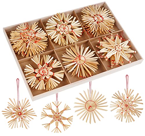 Anstore Strohsterne Weihnachtsbaumschmuck aus Stroh (24-teiliges) von Anstore