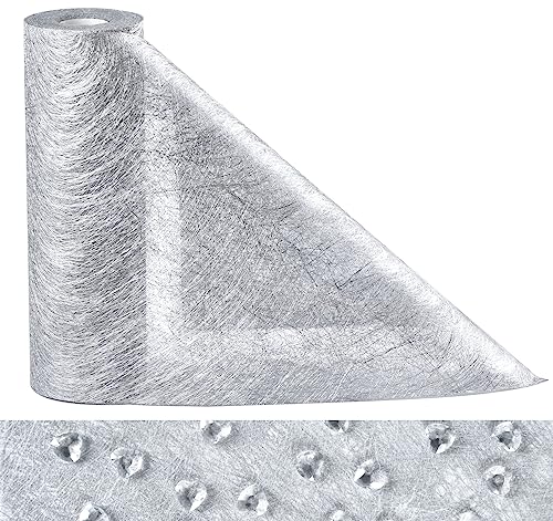 Anstore Vlies Tischläufer Wiederverwendbaren Dekostoff Tischband in Silber 23 cm x 30 m für Hochzeiten, Kommunionen, Taufen und Allen Feierlichkeiten von Anstore