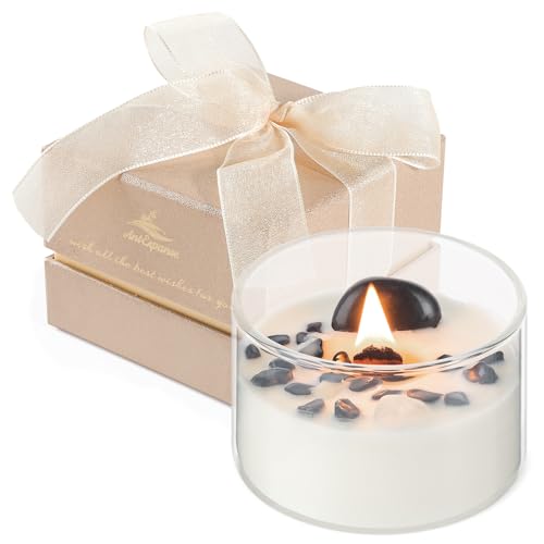 AntExpanse Kokos Duftkerze im Glas mit Echten Heilsteinen & Knisterndem Holzdocht, Geschenk für Frauen, Geburtstag, Dankeschön, 55h Brenndauer, 198g Sojawachs für eine tropische Auszeit AntExpanse Kokos Duftkerze im Glas mit Echten Heilsteinen & Knisterndem Holzdocht, Geschenk für Frauen, Geburtstag, Dankeschön, 55h Brenndauer, 198g Sojawachs für eine tropische Auszeit von AntExpanse