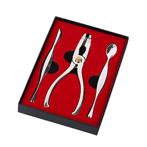 3-teiliges Meeresfrüchte-Werkzeug-Set – Hummer, Krabbenbein-Knallbonbons, Nussknacker und Edelstahl-Löffel und Gabeln, Geschenk mit Verpackungsbox von Antcher