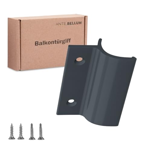 Ante bellum Balkontürgriff - Aluminium Türgriff für Balkon mit Begrenzer-, Terrassen- und Fliegengittertüren, Terrassentür Griff incl. Schrauben, einfache Montage ohne Bohren (RAL 7016) von Ante bellum