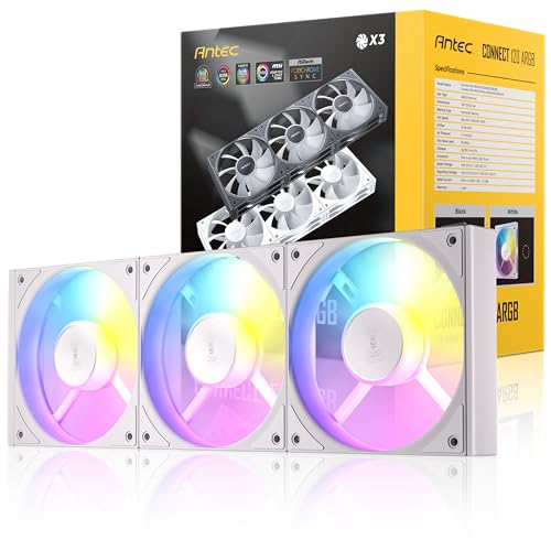 Antec Connect 120 ARGB C120 ARGB White_3PK Interlocking/Set of 3/White/Forward Rotation Model von Antec
