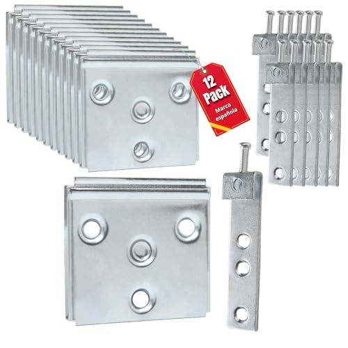 Kopfbeschläge, versteckte Halterung zum Aufhängen von Bettkopfteilen, zum Aufhängen von Küchenmöbeln, Wandanker, Bilderhaken, Holzanker, 12 Stück aus verzinktem Eisen Kopfbeschläge, versteckte Halterung zum Aufhängen von Bettkopfteilen, zum Aufhängen von Küchenmöbeln, Wandanker, Bilderhaken, Holzanker, 12 Stück aus verzinktem Eisen von Antege