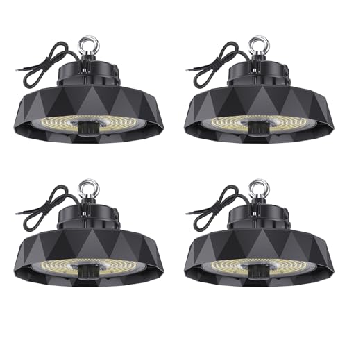 Anten LED Hallenstrahler mit Bewegungsmelder 200W, 6000K 32000LM, Hallenbeleuchtung Industrielampe UFO Highbay, Energiesparend IP65, Gewerbliche Lager Werkstatt Garage 4pcs von Anten