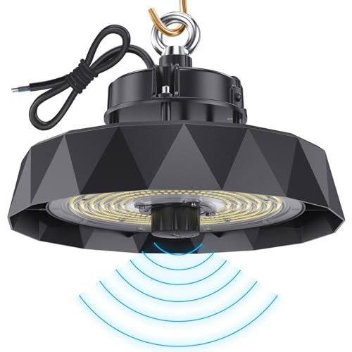 Anten LED Hallenbeleuchtung mit Bewegungsmelder 200W, 6000K 37600LM, Hallenstrahler Industrielampe UFO Highbay, IP65 Gewerbliche Lager Werkstatt Garage von Anten