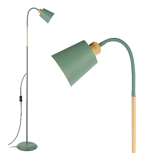 ANTEN Stehlampe | Höhenverstellbare Stehleuchte mit Schwanenhals & E27 Fassung, 159cm Leselampe für Wohnzimmer Schlafzimmer Arbeitszimmer, Modern in Salbeigrün (ohne Leuchtmittel) von STEO