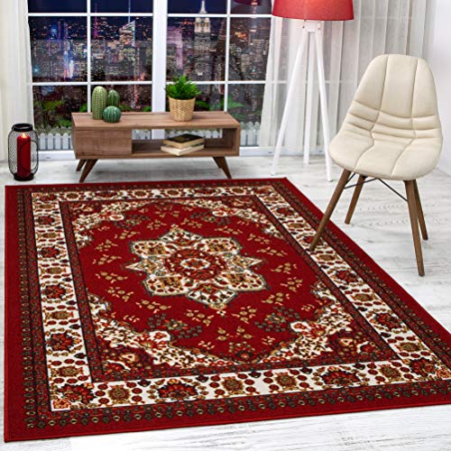 Antep Rugs Alfombras Traditionelle orientalische Teppiche, 7,6 x 12,7 cm, rutschfest (rutschfest), niedriges Profil, Gummi-Rückseite, für den Innenbereich, Kastanienbraun, 90 x 152 cm von Antep Rugs