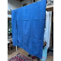 Antike Blaue Tischdecke Aus Damast Baumwolle Gemustert von AntheasAtticLondon