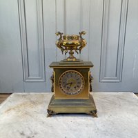 Antike Dekorative Bronze Kaminuhr Von Hp & Co Aus Dem Jahr 1884 von AntheasAtticLondon