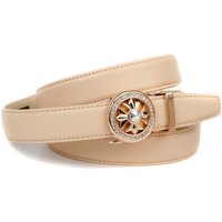 Anthoni Crown Ledergürtel Automatik Ledergürtel in beige, Schließe mit Glitzersteinen Anthoni Crown Ledergürtel Automatik Ledergürtel in beige, Schließe mit Glitzersteinen von Anthoni Crown