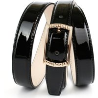 Anthoni Crown Ledergürtel Schmaler Lackledergürtel mit goldfarbener Schließe Anthoni Crown Ledergürtel Schmaler Lackledergürtel mit goldfarbener Schließe von Anthoni Crown