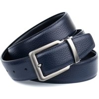 Anthoni Crown Ledergürtel Wendegürtel in dunkelblau und schwarz, Schließe matt von Anthoni Crown