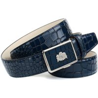 Anthoni Crown Ledergürtel in Kroko-Optik mit silberfarbenem Wappen von Anthoni Crown
