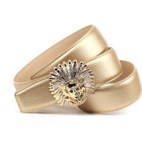 Anthoni Crown Ledergürtel in glänzender Optik, helle Rückseite von Anthoni Crown