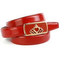 Anthoni Crown Ledergürtel in rot mit Kristall-Glas-Schnalle Anthoni Crown Ledergürtel in rot mit Kristall-Glas-Schnalle von Anthoni Crown