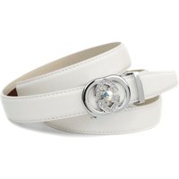 Anthoni Crown Ledergürtel in weiß mit aufwendiger Schmuck-Schließe von Anthoni Crown