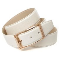 Anthoni Crown Ledergürtel mit Dornschließe in goldfarben, abgesteppte Ränder Anthoni Crown Ledergürtel mit Dornschließe in goldfarben, abgesteppte Ränder von Anthoni Crown