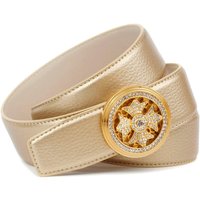 Anthoni Crown Ledergürtel mit Schmuckschließe und Drehmechanismus, Steppnähte Anthoni Crown Ledergürtel mit Schmuckschließe und Drehmechanismus, Steppnähte von Anthoni Crown