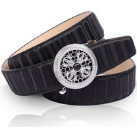 Anthoni Crown Ledergürtel mit drehendem Kronen-Kreuz, funkelnde Glitzersteine Anthoni Crown Ledergürtel mit drehendem Kronen-Kreuz, funkelnde Glitzersteine von Anthoni Crown