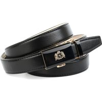 Anthoni Crown Ledergürtel mit goldfarbener Glas-Schließe und Wappen von Anthoni Crown