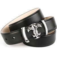 Anthoni Crown Ledergürtel mit Lilien-Schließe, abgesteppte Ränder Anthoni Crown Ledergürtel mit Lilien-Schließe, abgesteppte Ränder von Anthoni Crown