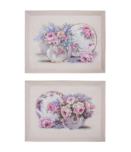 Antic Line Set mit 2 Bildern, Blumen, 46 x 36 cm von Antic Line