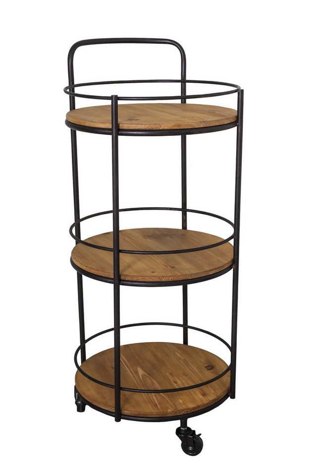 AnticLine Servierwagen Antic Line Servierwagen aus Holz u. Metall Industrial SEB17494 von AnticLine