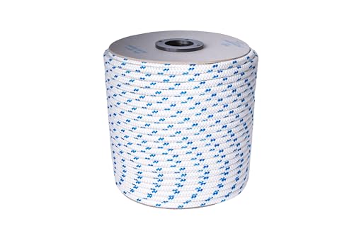 Seil 14mm x 30m – Polyesterseil, festmacherleine, allzweckseil, strick, gartenseil, outdoor - Weiß-Blau. von Antica Corderia Marra