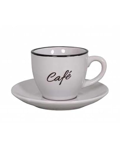 Antic Line Espressotasse und Untertasse, Bistro-Kaffee, Weiß von Anticline