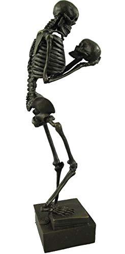 Antik 2000 Bronzefigur Skelett mit Schädel in der Hand von Antik 2000
