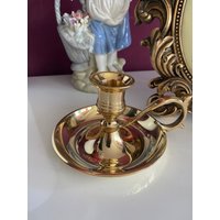 Vintage Kerzenständer Kerzenleuchter Messing H.7cm von AntikBayern