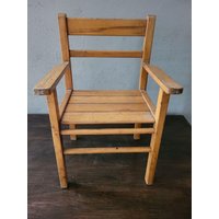 Alter Kinderstuhl Von Jahn, Holzstuhl, Schulstuhl von AntikDekoVintage