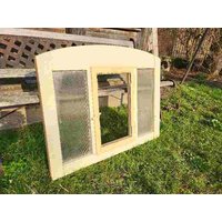 Altes Halbrundes Holzfenster Mit Rahmen, Sprossenfenster, Gut Erhalten von AntikDekoVintage