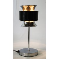 Diabolo Tisch Lampe Chrom Schwarz Vintage-Design Made in Italien Jahre 80 Stilnovo Oluce Sottsass von AntikDesignIT