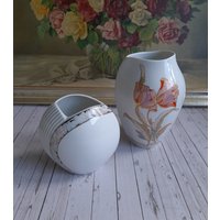 Ak Kaiser Tivoli Porzellan Vase Motiv Blumen Und Dorina Designer K. Nossek Zwei Westdeutschland von AntikGift